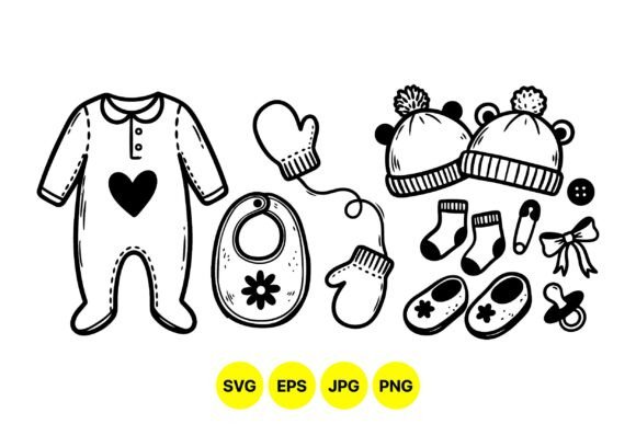 Cute Baby Clothes SVG Collection: Graphics & Illustrations