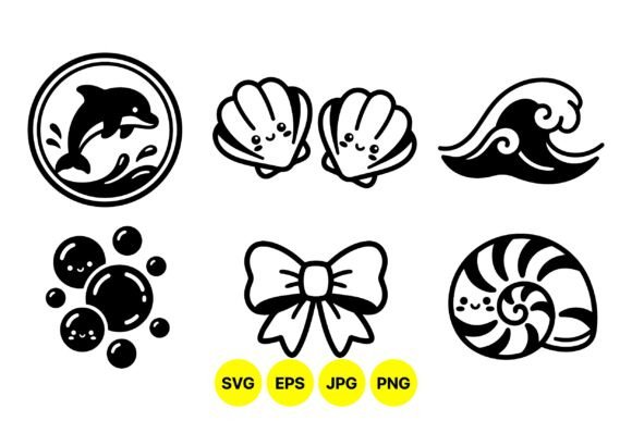 Cute Ocean Marine Clipart Pack: Graphics & Illustrations