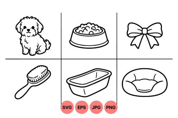 Cute Puppy Essentials Clipart: Clean Graphics & Illustrations for Pet Brands