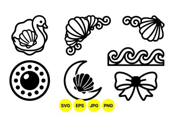 Cute Seashell Vector Icons: Minimalist Marine Graphics & Illustrations