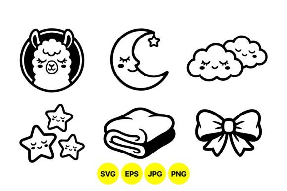 Cute Sleepy Animal Clipart Set: Graphics & Illustrations for Nursery Brands