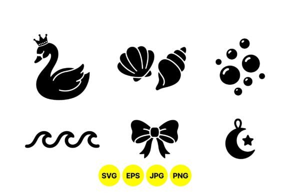 Elegant Sea Life Silhouette Pack: Graphics & Illustrations