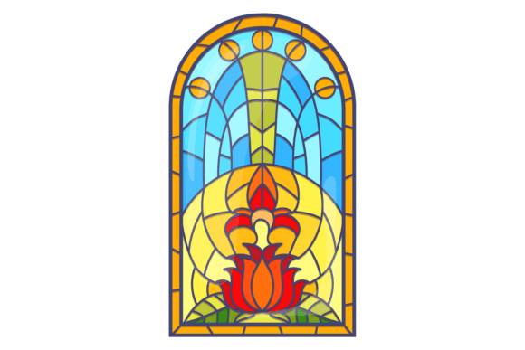 Interior Stained Glass in Window Frame