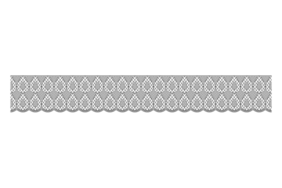 Lace Border Graphics: Black Line Pattern Illustrations