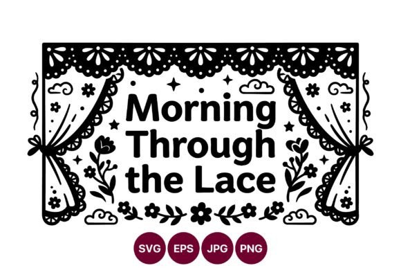 Morning Through the Lace Black White Graphics