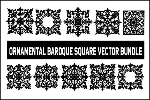 Ornamental Baroque Square Vector Bundle: Graphics & Illustrations
