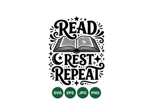 Read Rest Repeat Book Design: Vintage Graphics & Illustrations