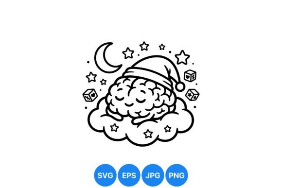 Sleepy Brain Night Clipart: Whimsical Graphics & Illustrations