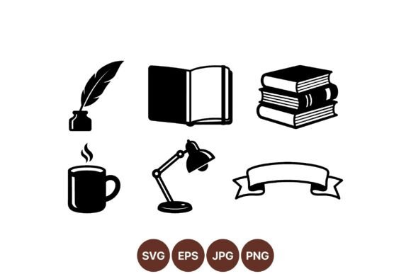 Vintage Writer Desk Icon Pack: Graphics & Illustrations for Local Branding